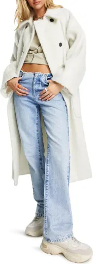 Topshop Double Breasted Tie Waist Trench Coat | Nordstrom | Nordstrom