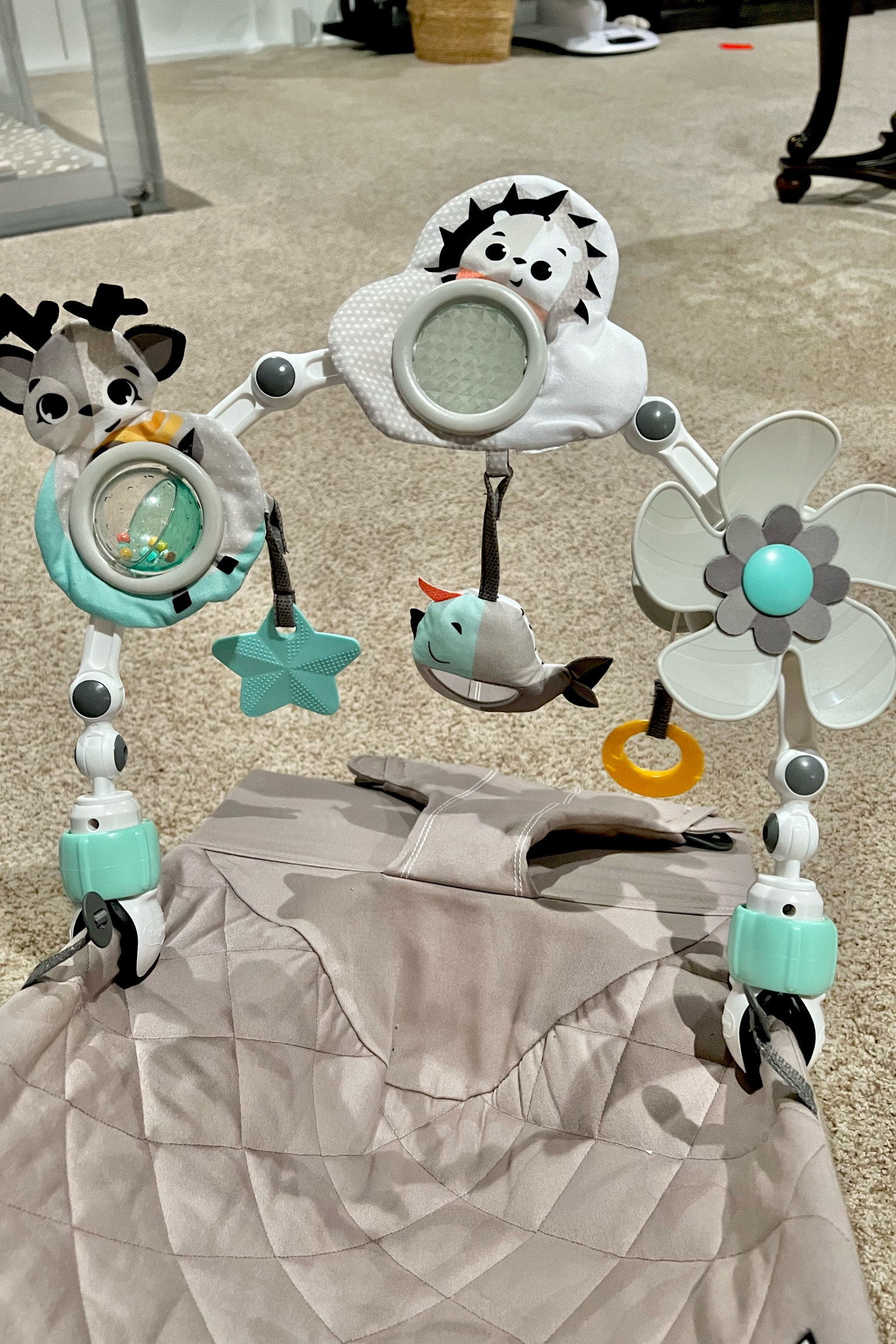 Attachment for baby Bjorn bouncer, stroller, mamaRoo etc. Can adjust to different widths/angles to fit across almost anything! Only $24 on Amazon!

Happens to match our play gym that we love, too!

Baby bjorn, stroller attachment, toy attachment, mamaRoo toy attachment, aesthetic baby toys, cute baby toys, gender neutral baby toys 

#aestheticbabyfinds #aestheticbabytoys 

#LTKbump #LTKbaby #LTKfamily