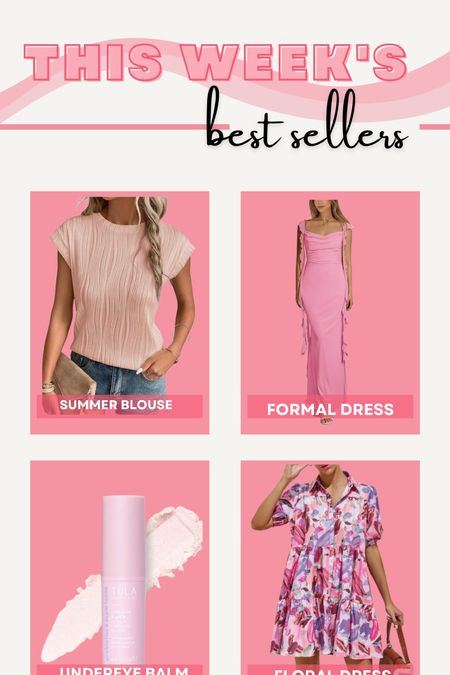 This week’s best sellers! Amazon summer blouse, Amazon wedding guest dress, summer dress, Tula rose gold eye balm

#LTKFindsUnder100 #LTKBeauty #LTKStyleTip