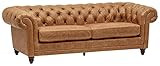 Amazon Brand – Stone & Beam Bradbury Chesterfield Tufted Leather Sofa Couch, 92.9"W, Cognac | Amazon (US)