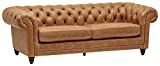 Amazon Brand – Stone & Beam Bradbury Chesterfield Tufted Leather Sofa Couch, 92.9"W, Cognac | Amazon (US)