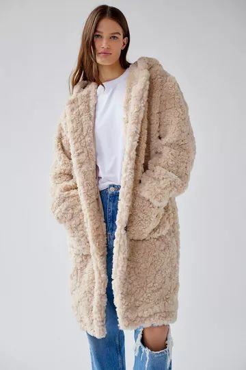 UO Bastian Cozy Teddy Duffle Coat | Urban Outfitters (US and RoW)