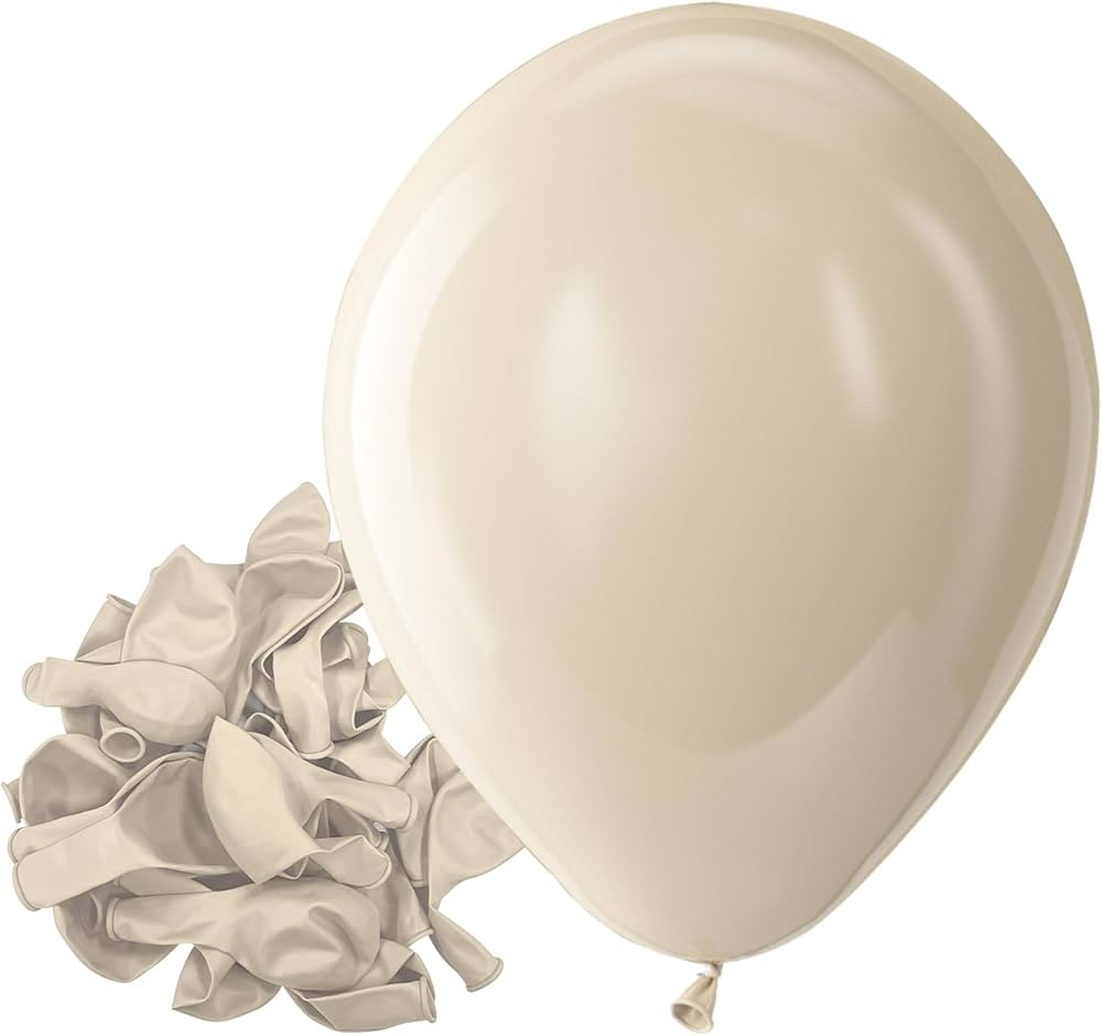 Bezente White Sand Latex Party Balloons - 150 Pack 5 inch Matte Sand White Helium Balloons for Bi... | Amazon (US)