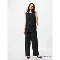 Uniqlo - Pleated Wide Trousers (long) - Black | UNIQLO (UK)