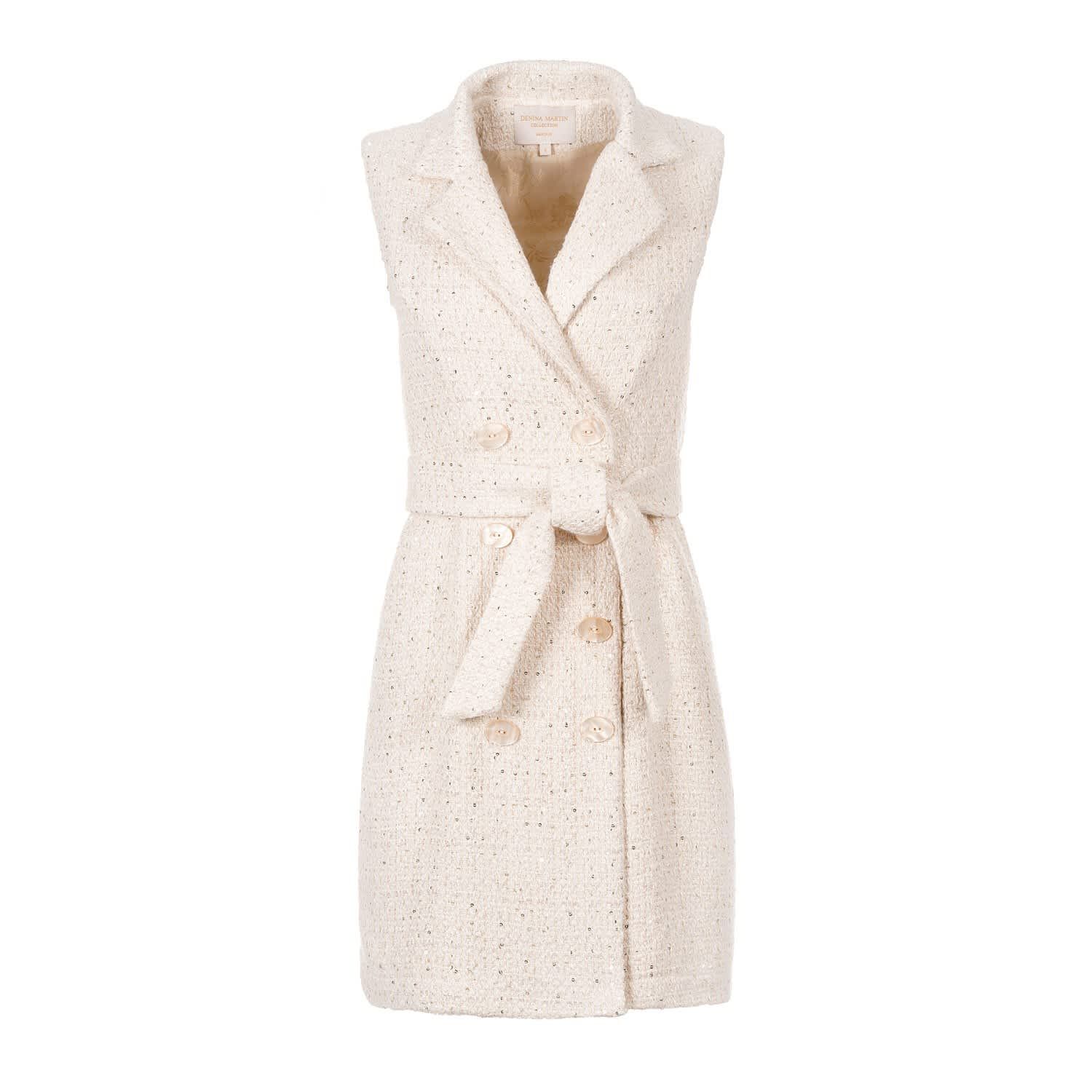 Victoria Ivory Tweed Dress (XS) | Wolf and Badger (Global excl. US)