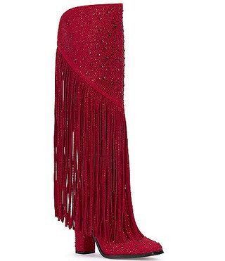 Zellya Rhinestone Embellishments Western Boots | Dillards