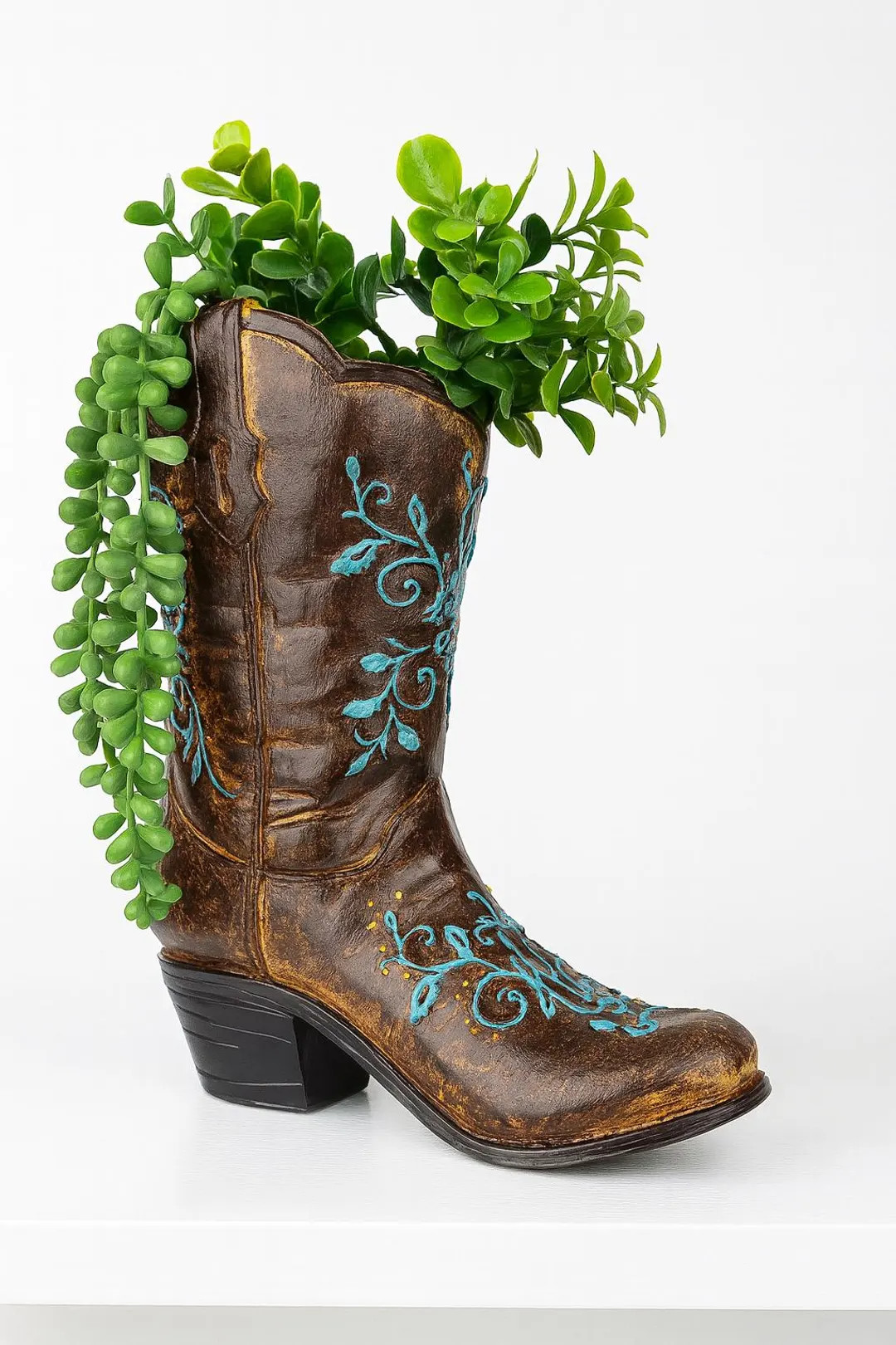 Rustic Cowboy Boot Planter – Resin Western Cowboy Boot Vase | Farmhouse decor | Mother's Day Gi... | Etsy (Global)
