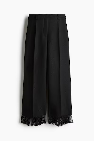 H & M - Hose mit Fransensäumen - Schwarz - Damen | H&M (DE, AT, CH, NL, FI)