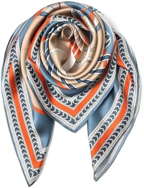 100% Pure Mulberry Silk Scarf 35" Large Square Lightweight Headscarf –Women’s Hair Wraps The ... | Amazon (US)