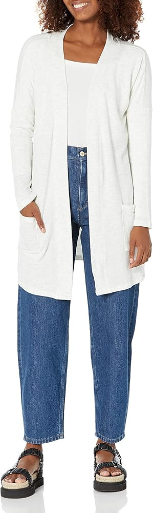 Amazon Essentials Women's Relaxed-Fit Lightweight Lounge Terry Open-Front Cardigan | Amazon (US)