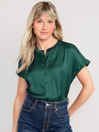 Dolman Sleeve Satin Popover Shirt for Women | Old Navy (US)