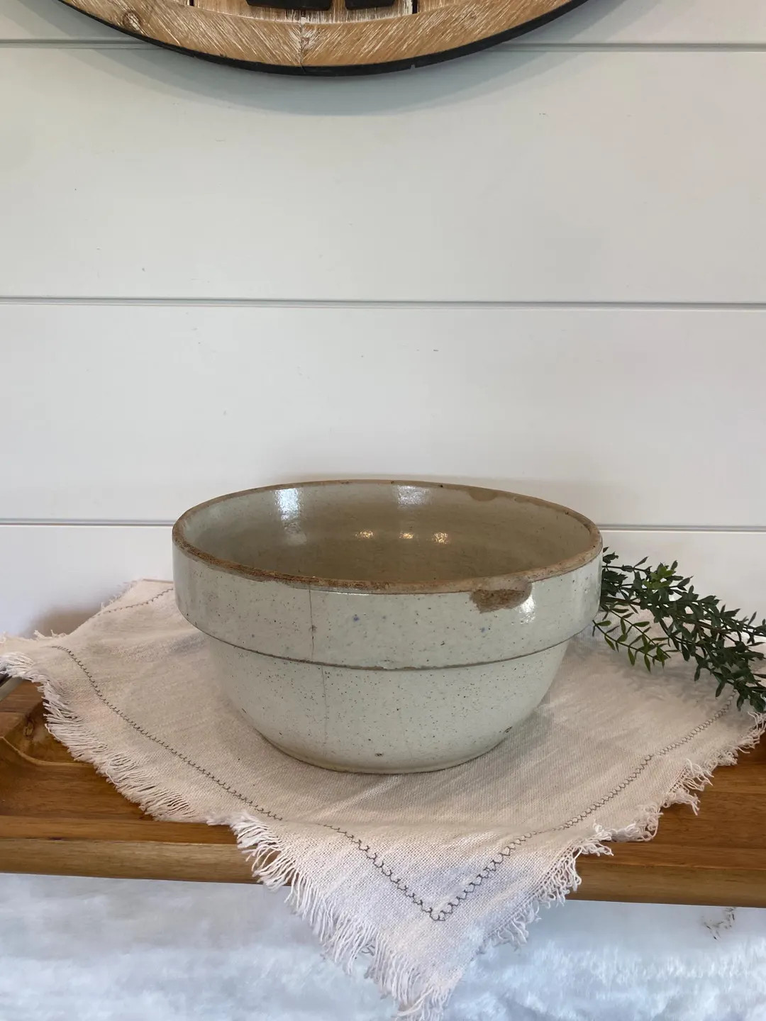 Antique Stoneware Mixing Bowl: French Cottage Kitchen Decor - Etsy | Etsy (US)