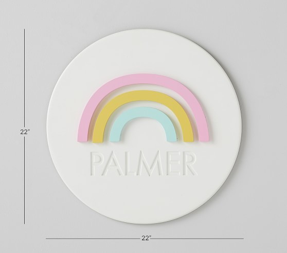 Personalized Rainbow Wooden Plaque | Pottery Barn Kids