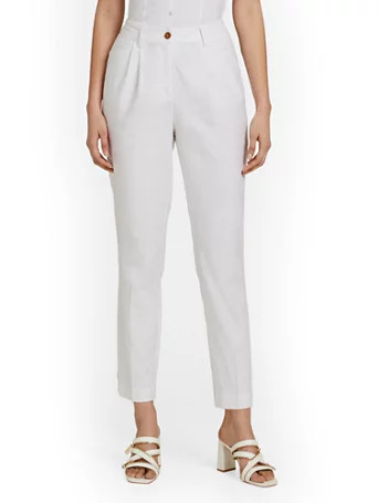 linen-blend ankle pant | New York & Company