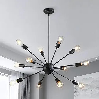 Modern Sputnik Chandeliers 12 Lights Mid Century Vintage Ceiling Light Fixture Industrial Pendant... | Amazon (US)