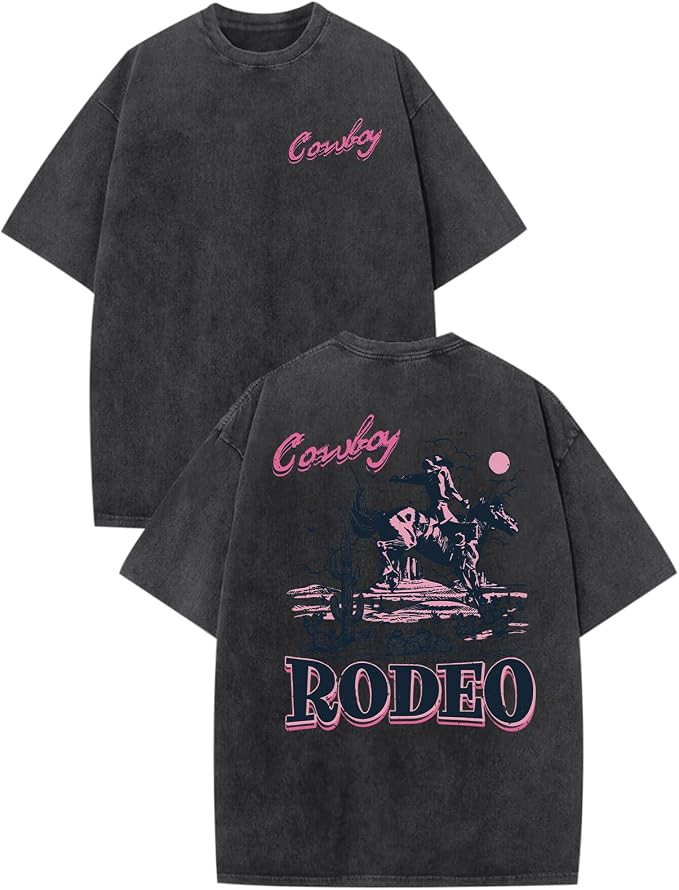 Bobeutou Western Shirts for Men Vintage Rodeo Cowboy Shirt Oversized Graphic Tees Country Concert... | Amazon (US)