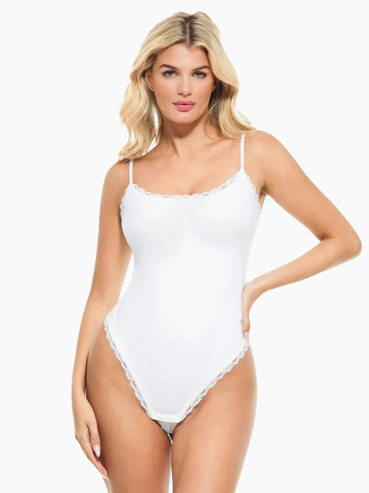 Cloud-Touch Shaping All-in-One Lace Bodysuit White / L | Popilush