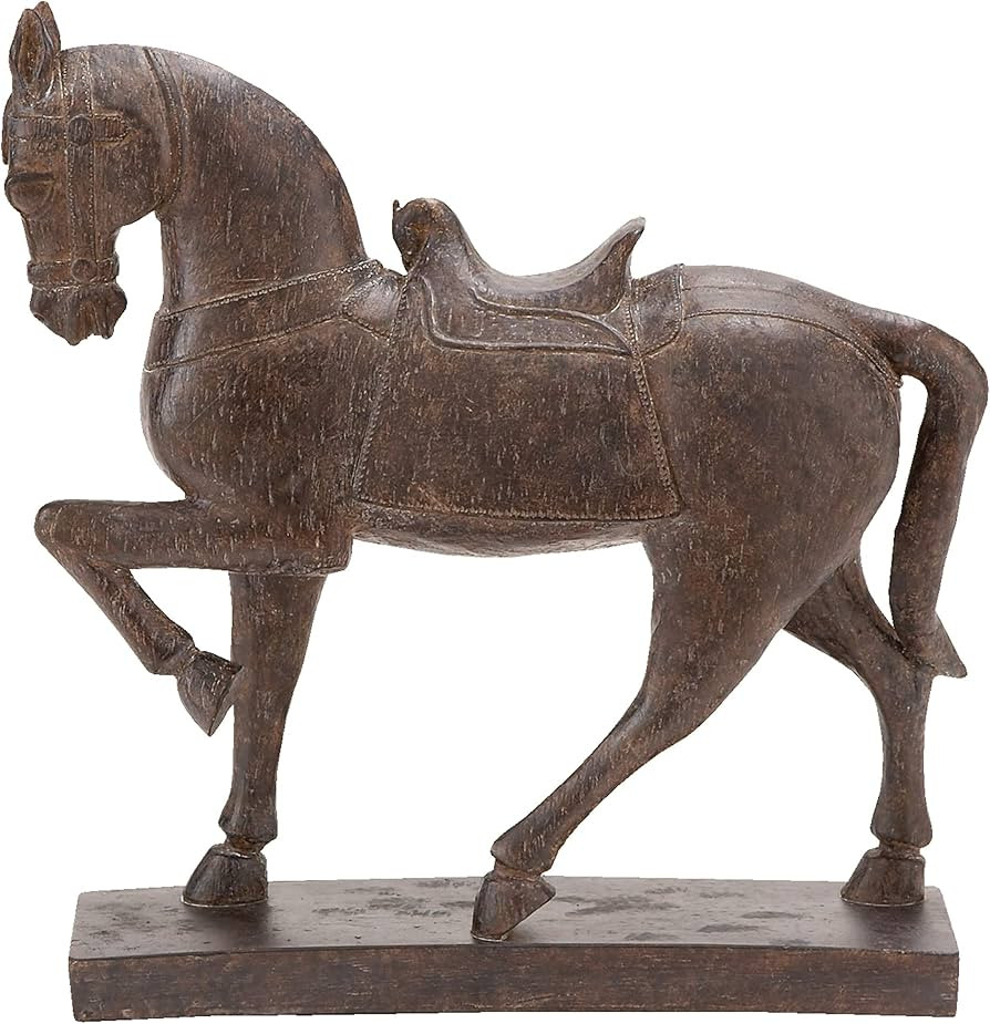 Deco 79 Polystone Horse Prancing Sculpture, 14" x 4" x 15", Brown | Amazon (US)