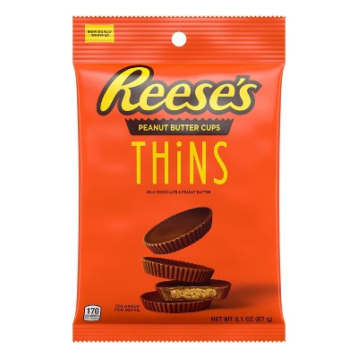 Reese's Thins Milk Chocolate Peanut Butter Cups Candy - 3.1oz | Target