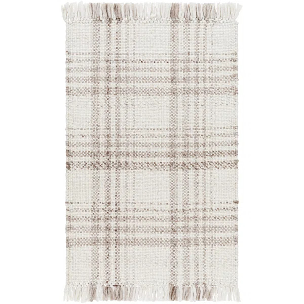 Cay Plaid Flatweave Recycled P.E.T. Indoor/Outdoor Area Rug in Taupe/Beige | Wayfair North America