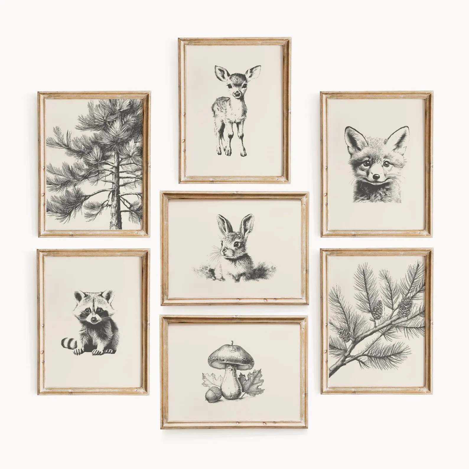 Woodland Nursery Wall Art | Animal Nursery Print | Forest Nursery Decor | Neutral Nursery Art | B... | Etsy (Global)