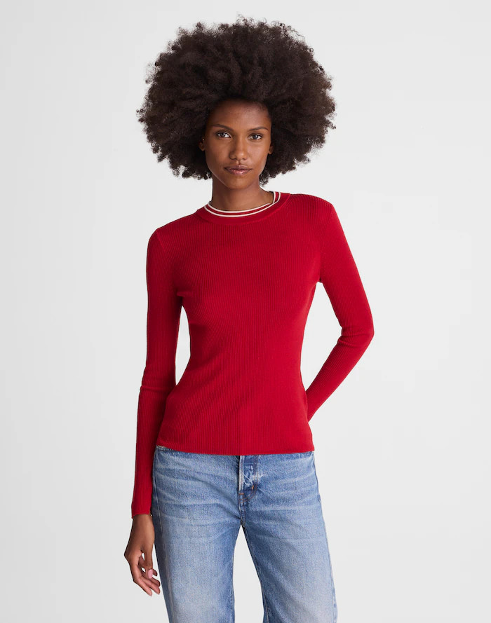 Double-Layered Crewneck Sweater in Merino-Wool Silk | Madewell