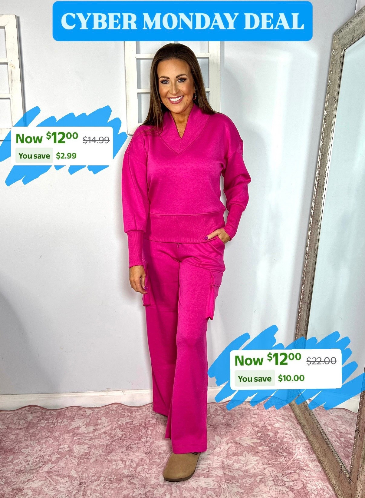 Cyber Monday Walmart deal! 

Scuba knit sweatshirt and cargo pants, Walmart finds, Walmart cyber Monday deals, Walmart fashion, Walmart style, gifts for her 

#LTKCyberWeek #LTKFindsUnder50 #LTKSaleAlert