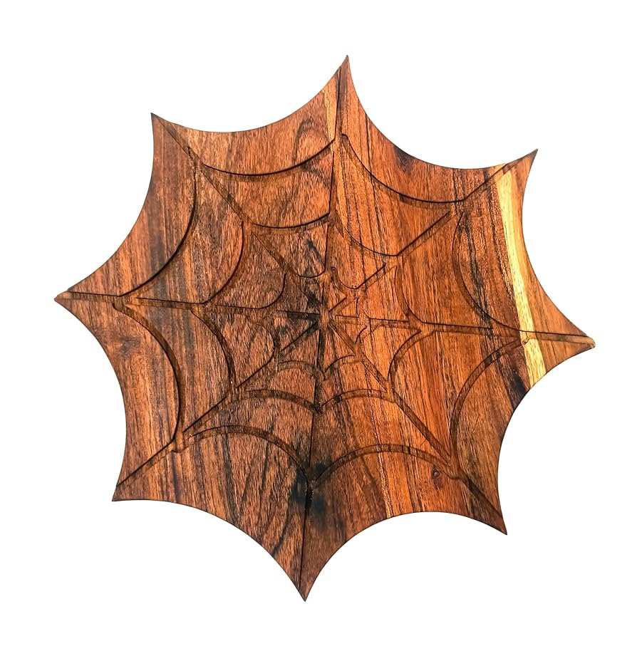 Halloween Spider Net Shaped Wood Cutting Board for kitchen Decoration, Gothic Cutting Boards, Cha... | Amazon (US)