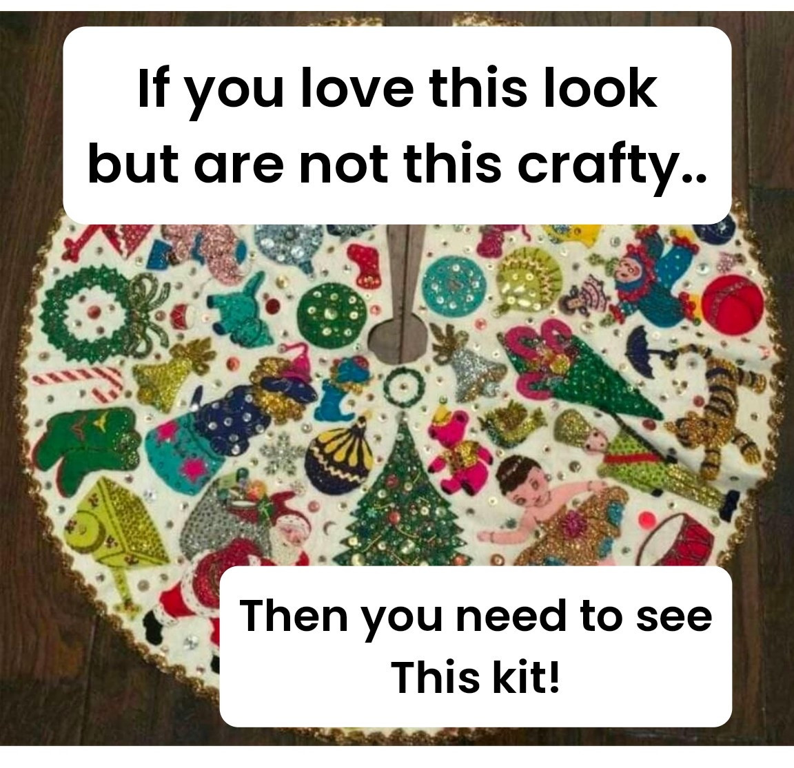 I love a good vintage felt embellished tree skirt (this ones mine) but there’s no way I have the skill or patience of my great grandmother. Check out these cute beginner and kid friendly felt Christmas tree skirt and stocking kits. There’s other vintage inspired crafts too! 

#LTKHome #LTKKids #LTKSeasonal