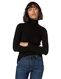 The Drop Women's Amy Fitted Turtleneck Ribbed Sweater, Black, XXS | Amazon (US)