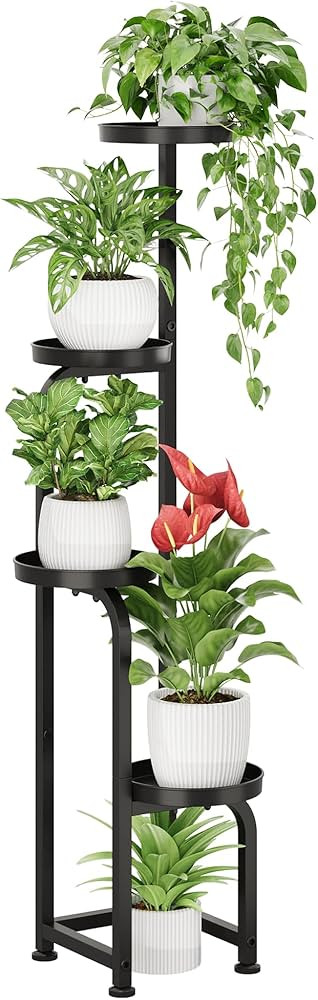 Bamworld Tall Plant Stand Indoor Outdoor, Corner Metal Flower Pot Stands for Multiple Plants, 4 T... | Amazon (US)