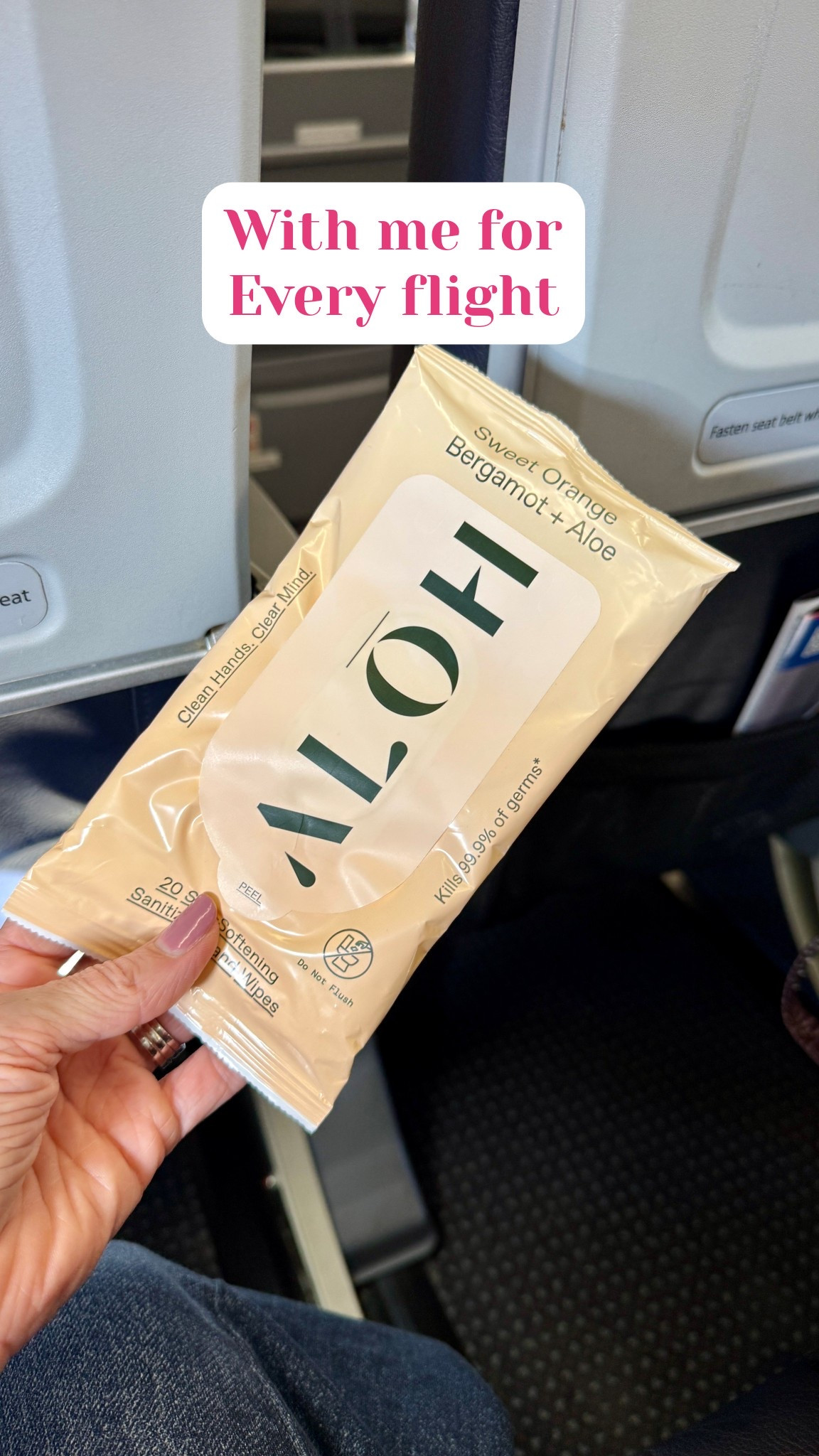 I like to wipe down it all when I get into my seat and these smell pretty (but NOT overpowering) ✈️

#LTKTravel