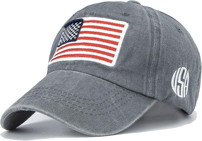 IZUS Women USA-Flag Baseball-Cap American Patriotic Baseball Hats Men's Distressed-Cotton Dad-Hat... | Amazon (US)