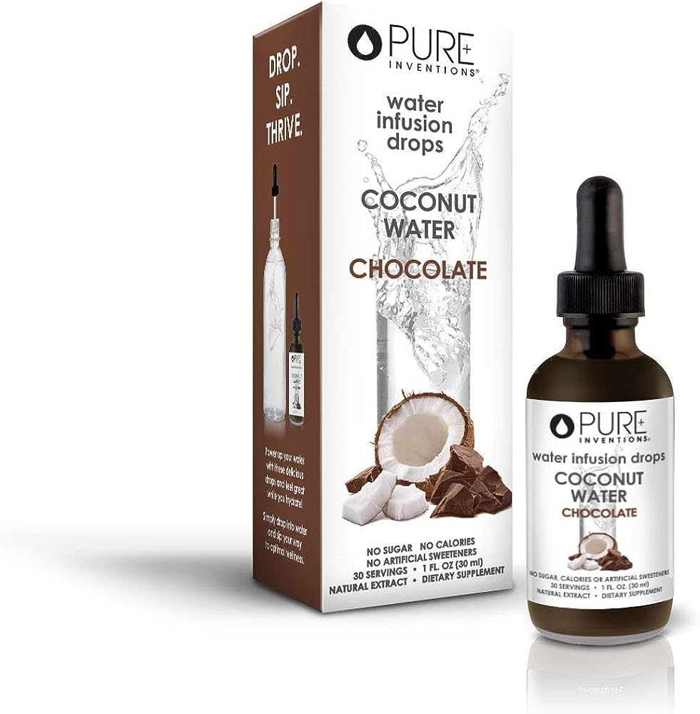 Pure Inventions Coconut Water - Chocolate Flavored - Water Infusion Drops - No Sugar, Calories, o... | Amazon (US)