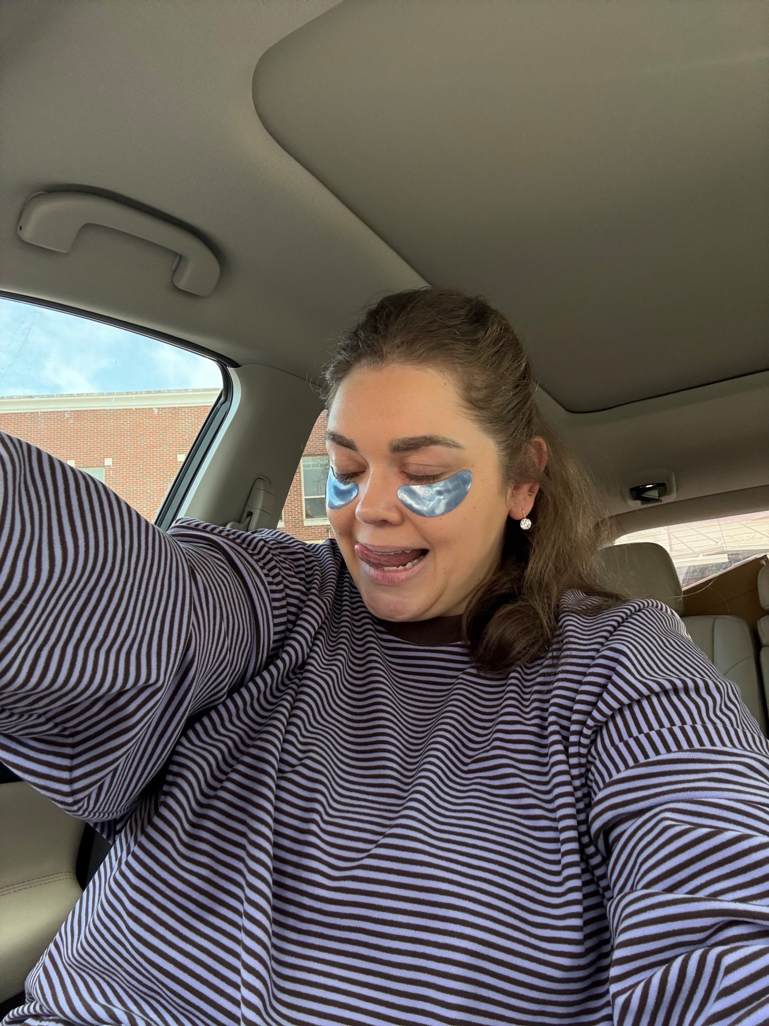 Wearing xl in stripe sweater it runs really oversized. Fave eye patches 

#LTKPlusSize