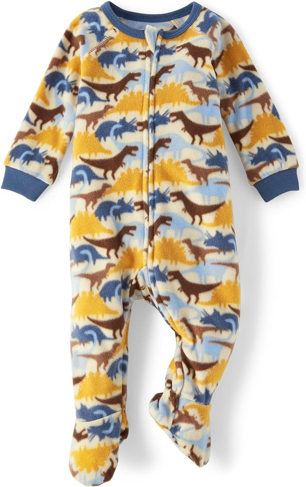 The Children's Place Baby Girls' And Toddler Fleece Long Sleeve Zip Front One Piece Footed Pajama... | Amazon (US)