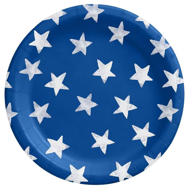 20ct Americana Dinner Plates with Stars Blue - Sun Squad™ | Target