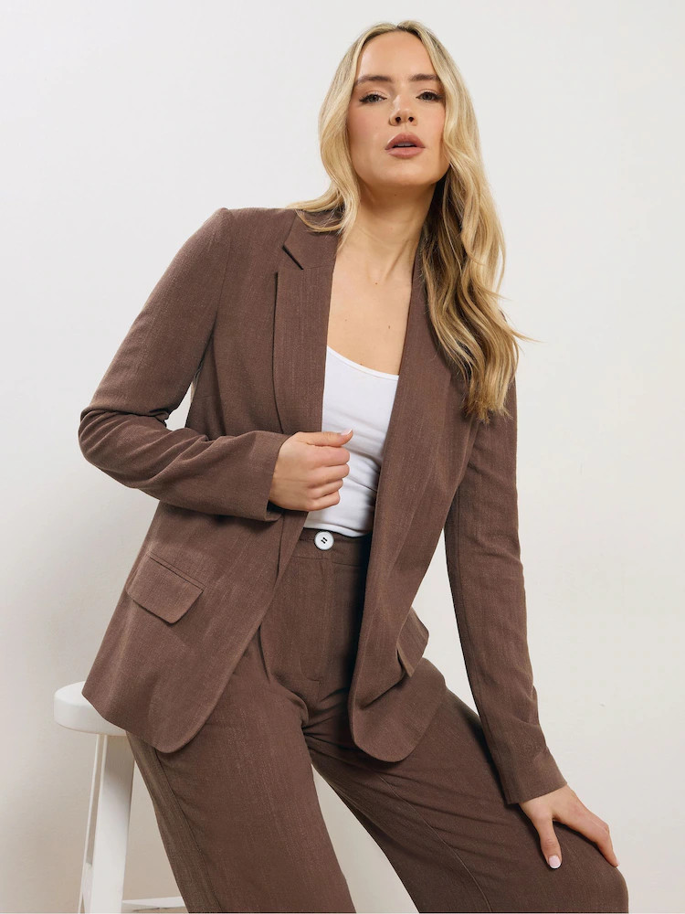 Long Tall Sally Brown Linen Blend Blazer | Next AU