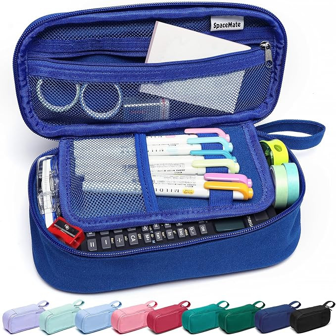 Pencil Case Pouch Box Bag School Supplies Girls Boys Kids, Cute Preppy Stuff Large Big Capacity A... | Amazon (US)