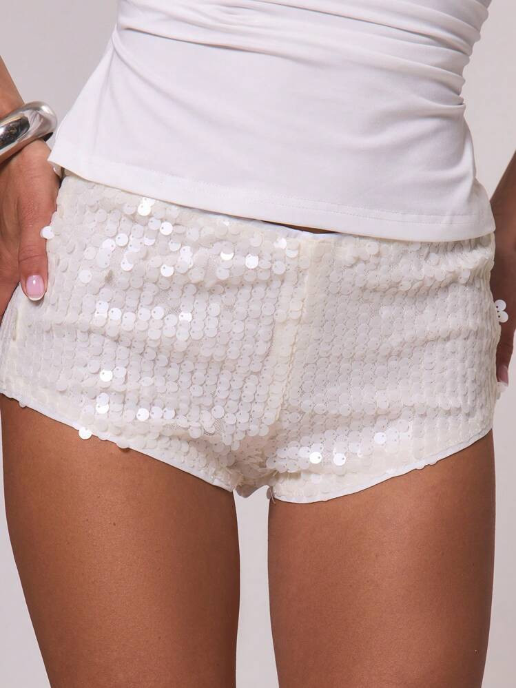 White sequin shorts  | SHEIN
