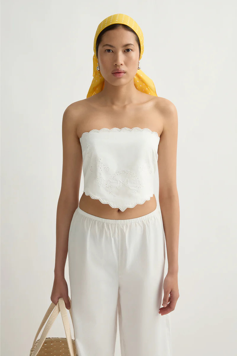 LOIS TIE TOP - VINTAGE WHITE | POSSE (Australia & New Zealand)