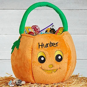 Personalized Halloween Pumpkin Boys Plush Trick or Treat Bag - Unique Halloween Gifts & Décor - ... | Personalization Mall