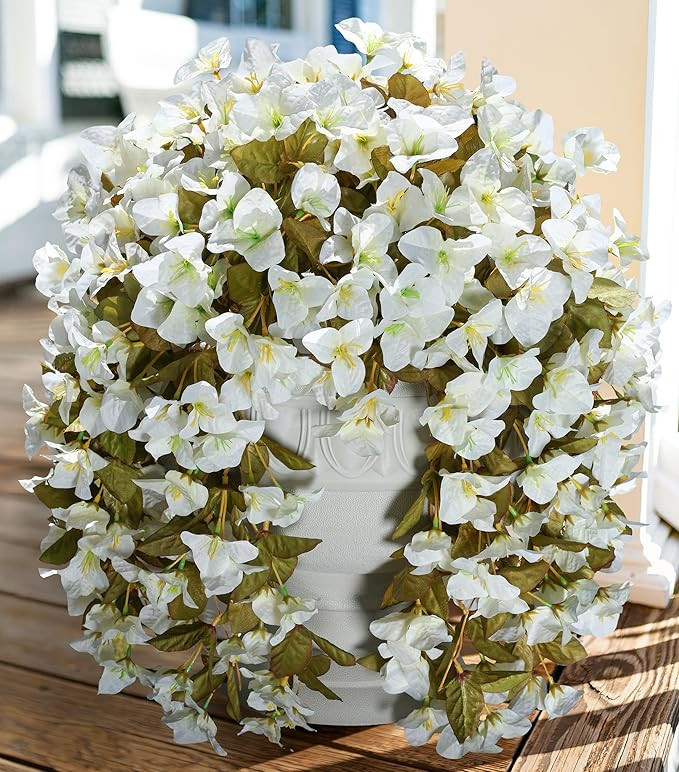 Bougainvillea Artificial Flowers Fake Plants for Outdoors Winter Decoration, 2 pcs Faux Long Trai... | Amazon (US)