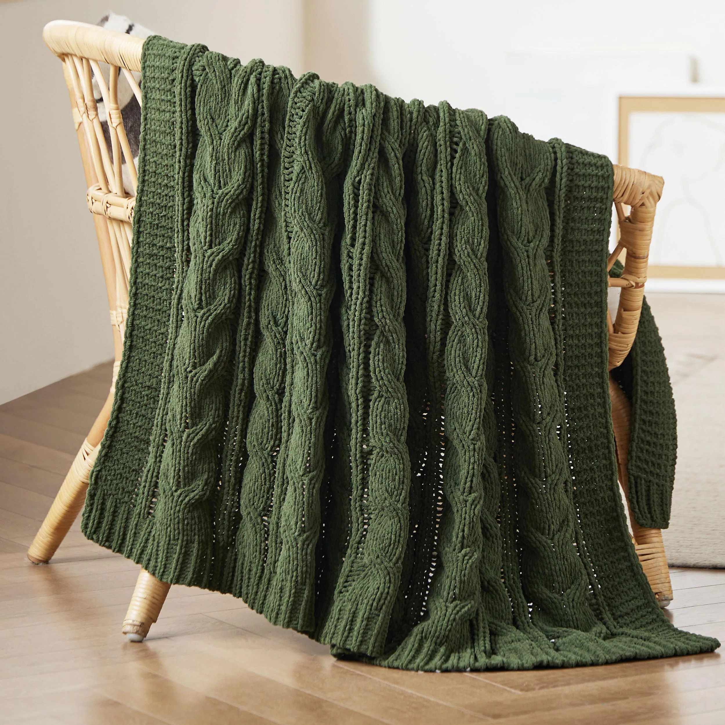 Bedsure Chenille Cable Knitted Throw Blanket For Couch GentleSoft™️ | Wayfair North America