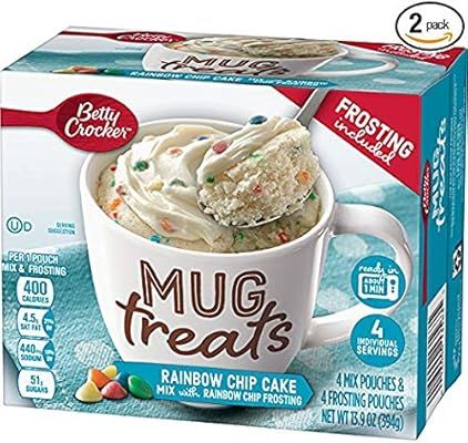 Betty Crocker Baking Mug Treats Rainbow Chip Cake Mix with Rainbow Chip Frosting, 13.9 oz(us) (1) | Amazon (US)