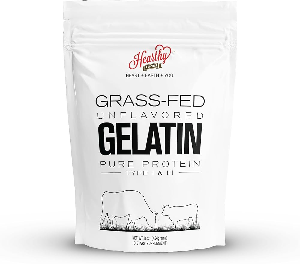 Hearthy Foods Beef Gelatin Powder Unflavored Gelatin Powder for Women and Men | Keto and Paleo Fr... | Amazon (US)