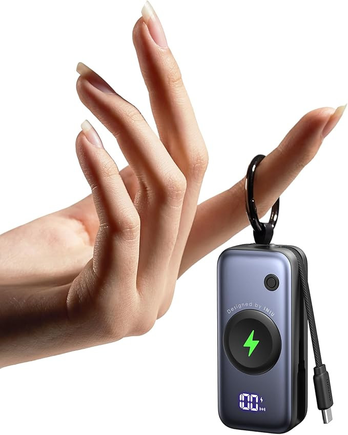 INIU 3-in-1 Portable Charger, Small 5000mAh Power Bank with Built-in USB C Cable and Watch Charge... | Amazon (US)