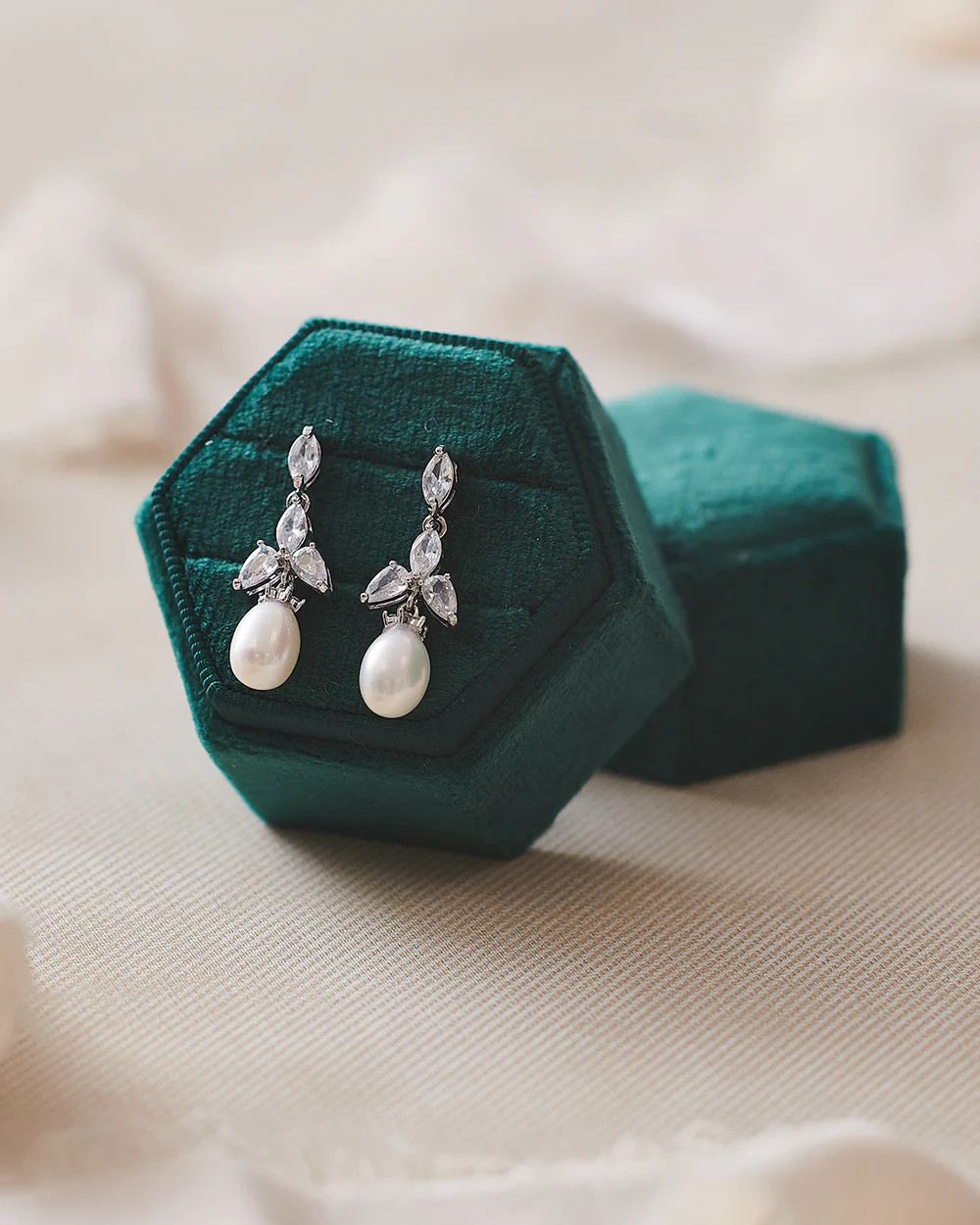 Olivia Freshwater Pearl & CZ Earrings | Dareth Colburn