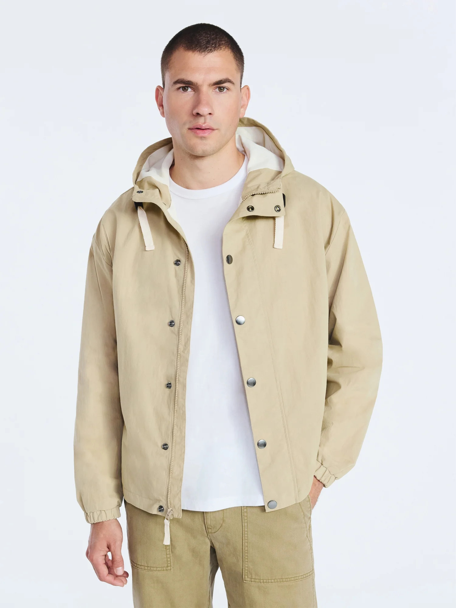 Free Assembly Men's Utility Jacket with Hood, Sizes S-3XL | Walmart (US)