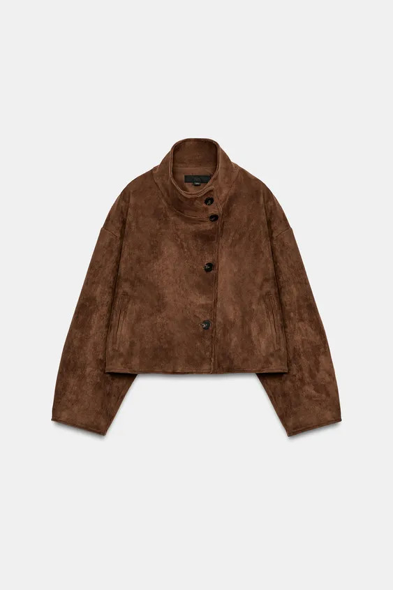 CROPPED FAUX SUEDE JACKET | Zara DE